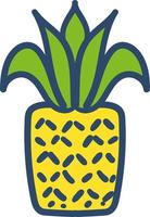 Fresh pineapple hand drawn vector illustration