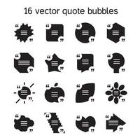 Square quote text bubbles set vector