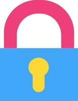 Closed padlock flat vector icon