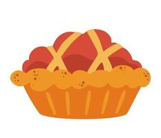 Sweet traditional pie. Homemade baking. vector