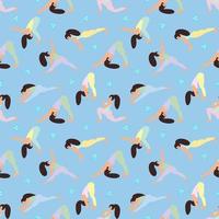 seamless pattern with a girl doing yoga. vector
