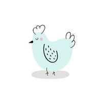 blue chicken. vector illustration