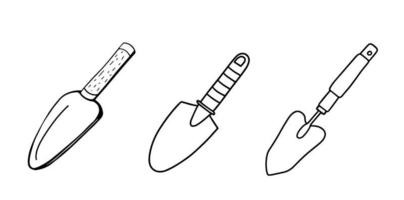 Collection of Garden shovels.Shovel for earthworks. vector