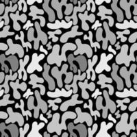 patrón abstracto de manchas blancas y grises sobre un fondo negro. vector