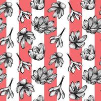 Saffron seamless pattern . Crocus flower pattern.vector illustration vector