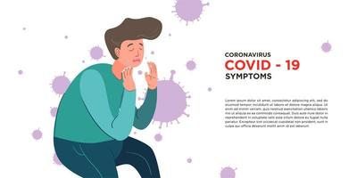 A man got symptom corona virus, covid -19 vector