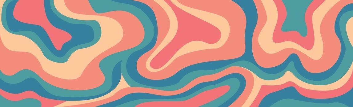 Fondo brillante abstracto, líneas onduladas multicolores - vector