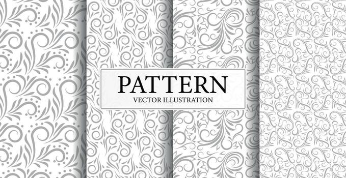 Assembly of seamless patterns, abstract shapes - Vector