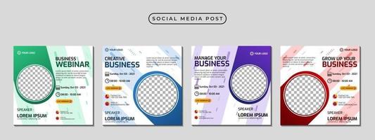 Collection of social media post banner templates vector