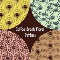 Floral And Coffee Decorative Pattern vector