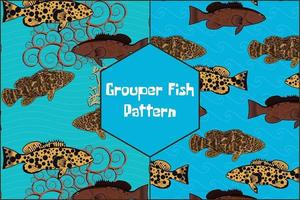 Coral Grouper Fish Pattern vector