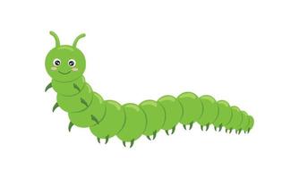 Cute green caterpillar character vector