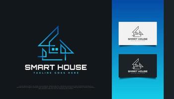 Modern and Futuristic Real Estate Logo Design in Blue Gradient vector