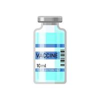 Vial de vacuna, frasco de medicamento aislado sobre fondo blanco. vector