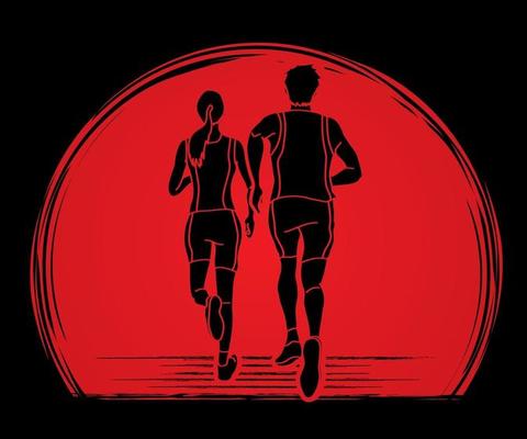 Group of People Running Marathon Runner