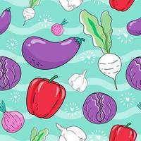 Seamless pattern vegetables vector