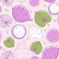 Seamless pattern taro with leaf on pink pastel background vector