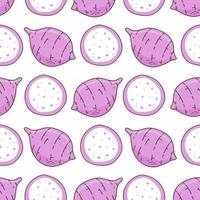 Seamless pattern taro on white background. Vector illustration.