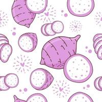 Seamless pattern taro on white background. Vector illustration.