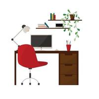 Workplace, desktop. Modern interior of the office. vector