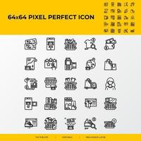Set of E-commerce Related Vector Line Icons.