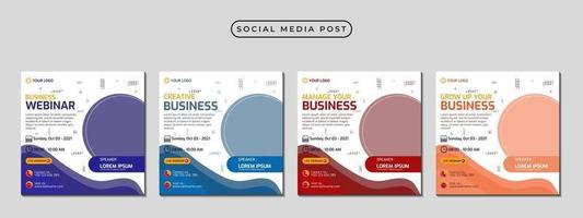 Collection of social media post banner templates vector