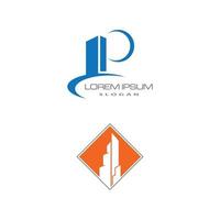 diseño de logotipos inmobiliarios, inmobiliarios y de construcción vector