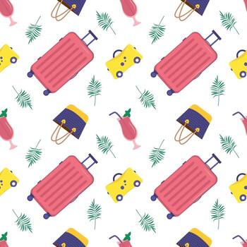 patrón de verano sin fisuras con elementos para el mar y la relajación vector