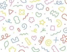 Colorful cute doodles vector
