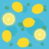 diseño de fondo con limones simples dispuestos al azar. vector