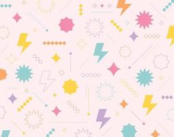 Cute shapes of lightning and flashing shapes are freely arranged vector