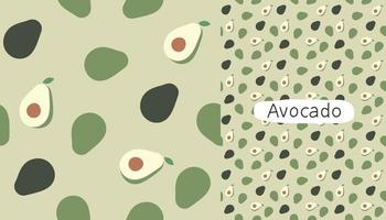 Avocado seamless pattern design template. vector