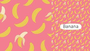 Banana seamless pattern design template. vector