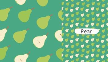 Pear seamless pattern design template. vector