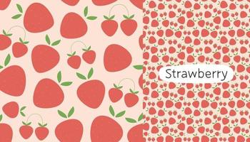 Strawberry seamless pattern design template. vector