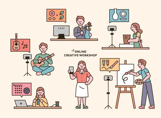 People are taking hobby classes online. Online one-day class.
