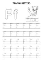 Trace letters of English alphabet. Uppercase and lowercase F. vector