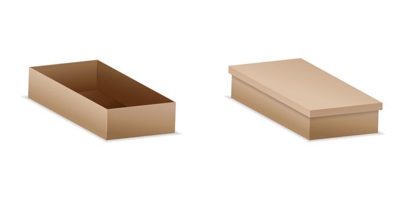 Vector illustration. realistic 3D cardboard box. mockup for desi