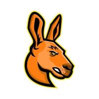 kangaroo head mascot retro vector