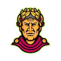 julius caesar head mascot retro vector