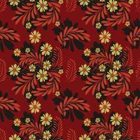 Folk flowers pattern Floral surface design Seamless pattern vector