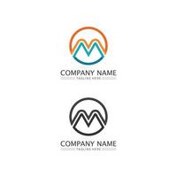 M Letter Logo Template m font  logo design for business set logo vector