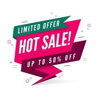 Hot sale limited offer banner template in flat style. vector