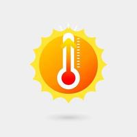 Sun with thermometer. vector