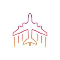 Colorful Airplane line icon. vector