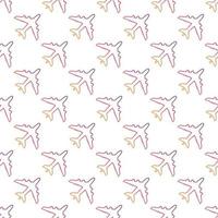 Plane line icon seamless pattern. vector