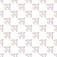 Plane line icon seamless pattern. vector