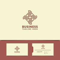 Geometric Flower Logo with Business Card Template vector