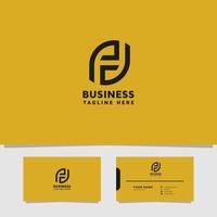 Simple and Minimalist Letter PD Logo with Business Card Template vector