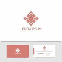 Pattern Flower Logo with Business Card Template vector